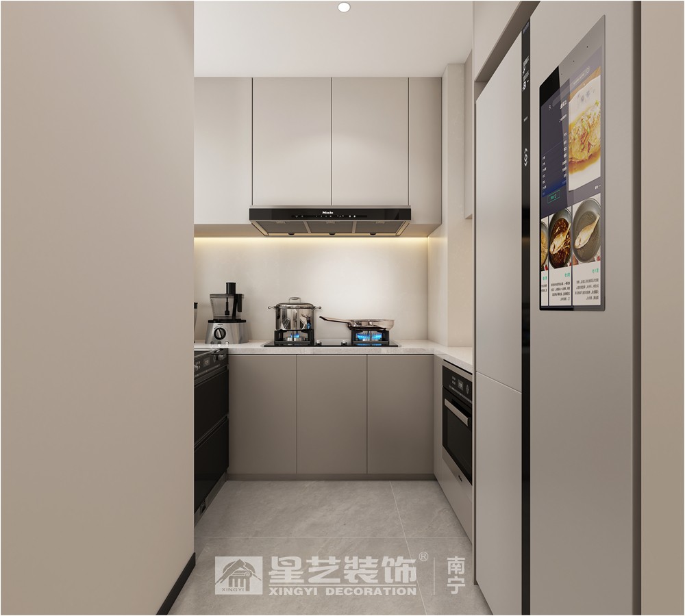 保利領(lǐng)譽(yù)府90平現(xiàn)代簡約廚房裝修效果