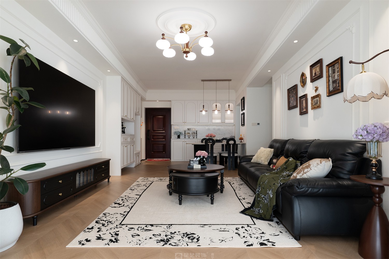 東方尊府118平中古風客廳裝修完工實景圖