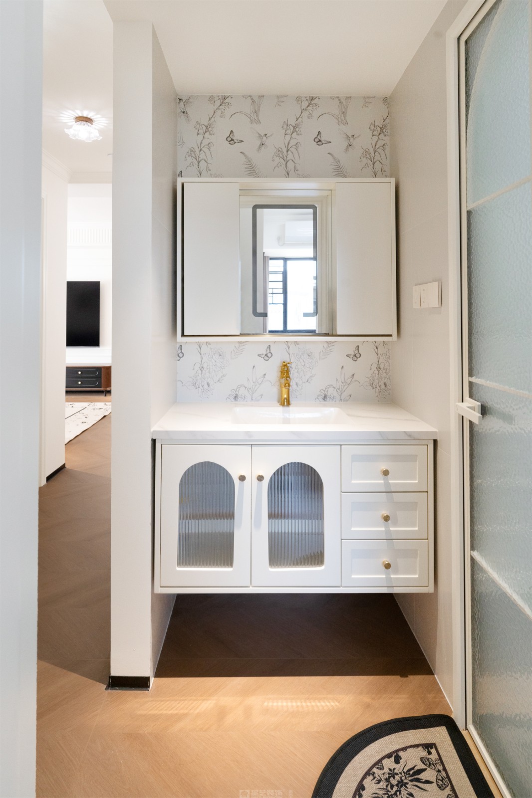 東方尊府118平中古風衛(wèi)生間裝修完工實景圖