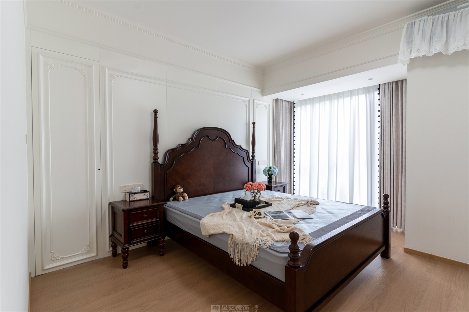 東方尊府118平中古風臥室裝修完工實景圖