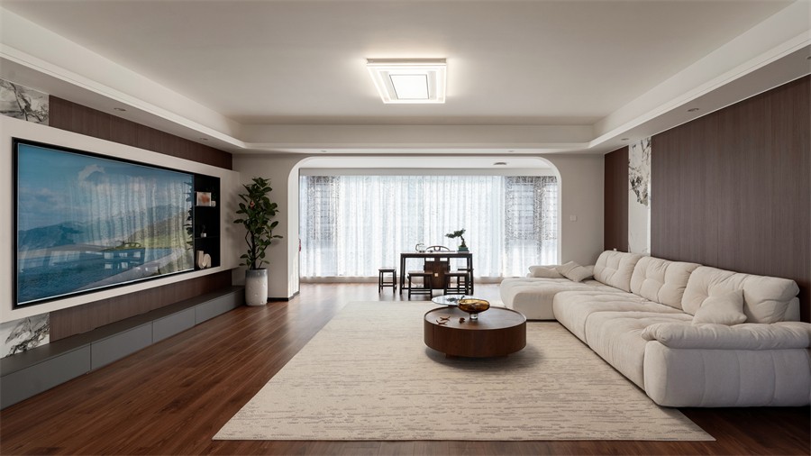 建發(fā)養(yǎng)云184平現(xiàn)代風(fēng)格客廳裝修完工實(shí)景圖