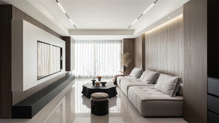 錦官府100平客廳裝修完工實景圖