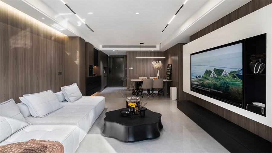 錦官府100平客廳裝修完工實景圖